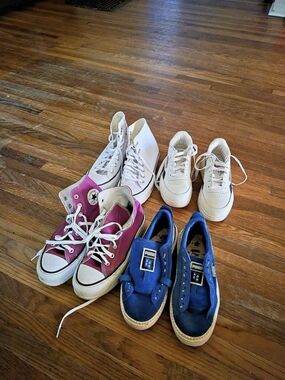 4 pairs of platform sneakers